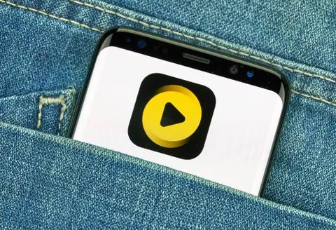 Buzz vide mobile app on Samsung s8. Stock Photos