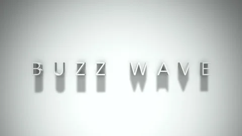 Buzz wave 3D title animation with shadows on a white background Stock Footage 297568377
