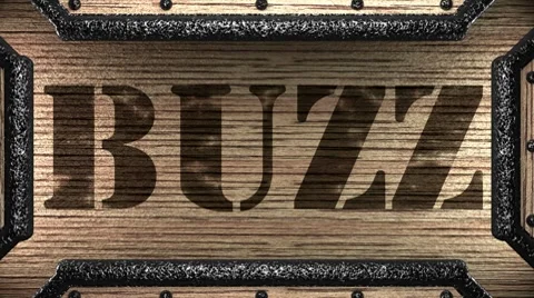 Buzz on wooden stamp Stock Footage 8648128