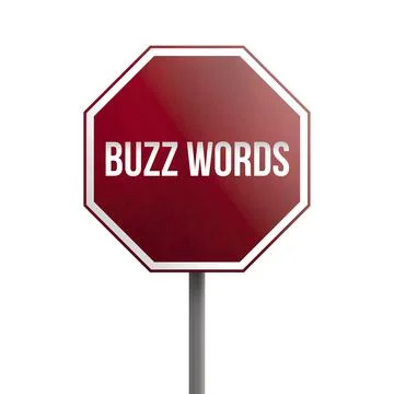 Buzz words, red sign isolated on white background Stock Illustration