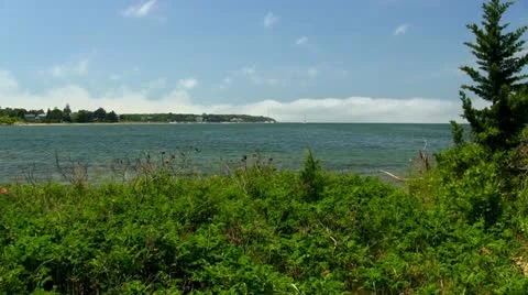 Buzzards bay from Bennets Neck Pocasset Bourne Cape Cod Stock Footage 12082767