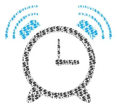 Buzzer Collage of Dollar and Dots Stock Illustration