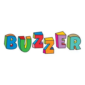 Buzzer text colorful design vector on white background Stock Illustration