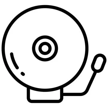 Buzzer vector line icon, school and education icon. Stock Illustration