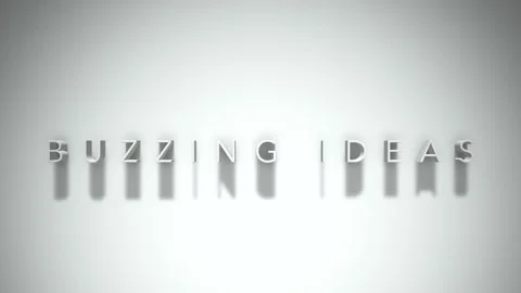 Buzzing ideas 3D title animation white text on a white background Stock Footage 300618015