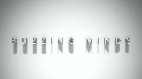 Buzzing minds 3D title animation white text on a white background Stock Footage 300618016