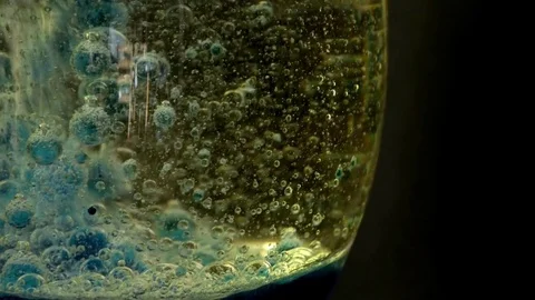 Buzzing red bubbles close Stock Footage 70420359