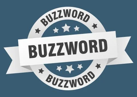 Buzzword round ribbon isolated label. buzzword sign Stock Illustration