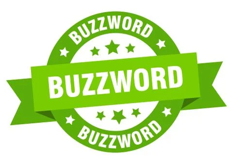 Buzzword round ribbon isolated label. buzzword sign Stock Illustration