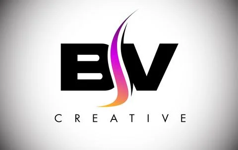 BV Letter Logo Design with Creative Shoosh and Modern Look Stock-Illustration