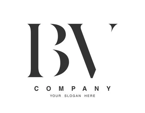 BV logo design. Initial letter b and v serif font style. Creative classic c.. Illustrazione stock