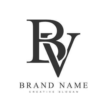 BV trendy logotype template. Initial letter b and v classic font style. Cre.. Stock Illustration
