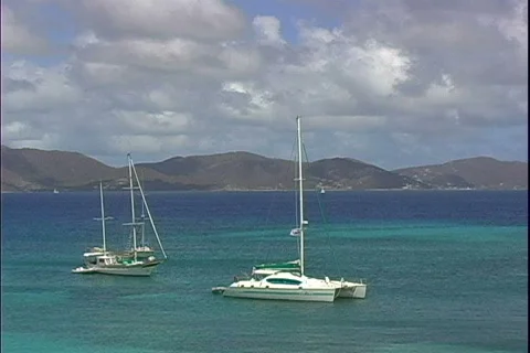 BVI &amp; Catamaran-zoom Stock-Footage 816667