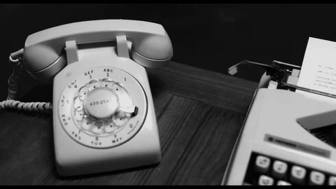 BW 50s style desk Stock Footage 90270811