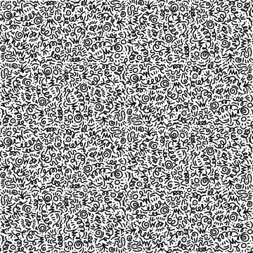 BW 90s Squiggle Scribble Seamless Pattern Stock Illustration
