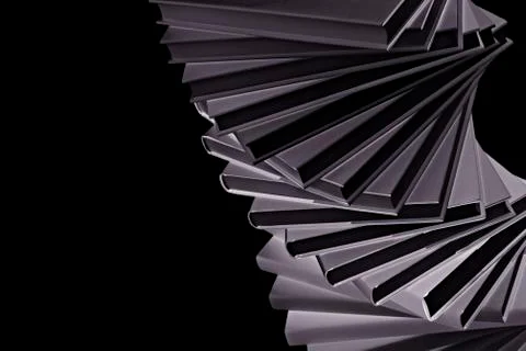 B&amp;W close-up of spiral stack of books Stock Photos