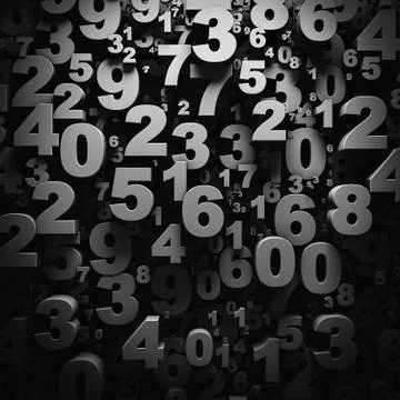 Bw digits background  0-9 Stock Illustration
