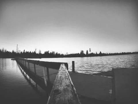 B&amp;w dock Stockfoto's