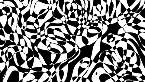 BW Fluid Checkerboard Detailed Pattern Abstract Motion Background Loop 1 Stock Footage 77607755