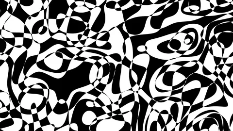 BW Fluid Checkerboard Detailed Pattern Abstract Motion Background Loop 2 Stock Footage 77608043