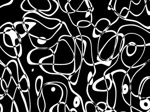 BW Fluid Strings Detailed Pattern Abstract Motion Background Loop 1 Stock Footage 77608179