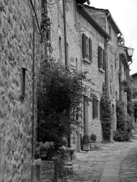 B&amp;w glimpse of cortona Stock Photos