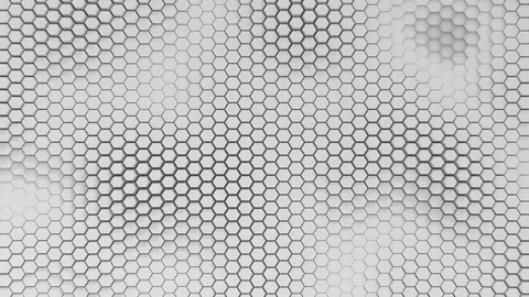 BW hexagrid background with slow waves motion. Stockbeeldmateriaal 90962037