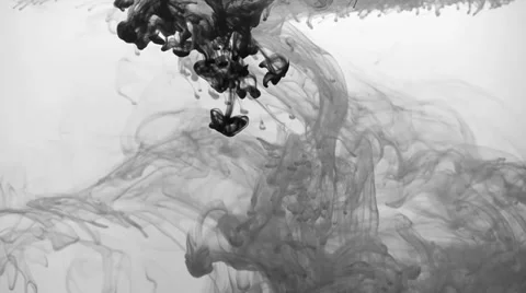 B&amp;W ink in water Stock Footage 31393815