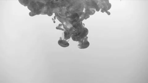 B&amp;W ink in water Stock Footage 31394818