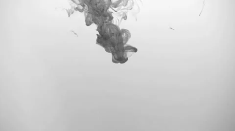 B&amp;W ink in water Stock Footage 31394971