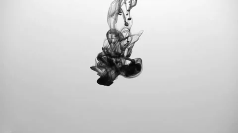 B&amp;W ink in water Stock Footage 31396688