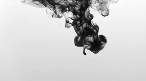 B&amp;W ink in water Stock Footage 31397064