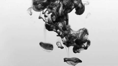 B&amp;W ink in water Stock Footage 31397138