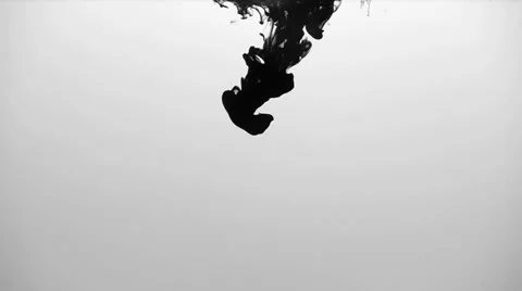 B&amp;W ink in water Stock Footage 31397911