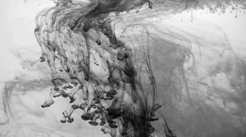B&amp;W ink in water Stock Footage 31764595