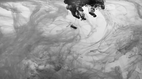 B&amp;W ink in water Stock Footage 31765674