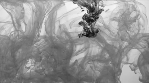 B&amp;W ink in water Stock Footage 31766274