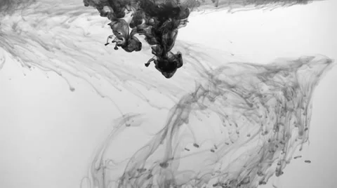 B&amp;W ink in water Stock Footage 31767861