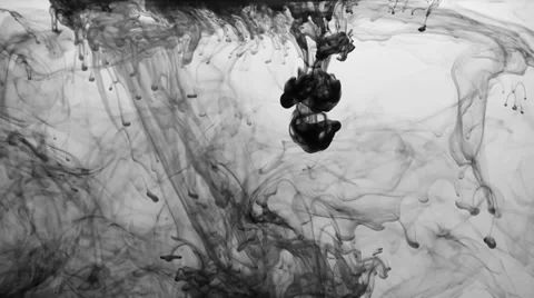 B&amp;W ink in water Stock Footage 31768383