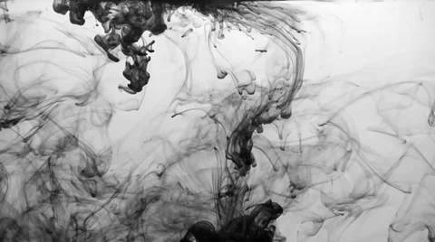 B&amp;W ink in water Stock Footage 31768956