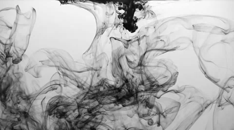 B&amp;W ink in water Stock Footage 31769341