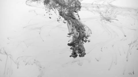 B&amp;W ink in water Stock Footage 31769733