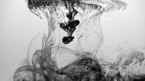 B&amp;W ink in water Stock Footage 31771310