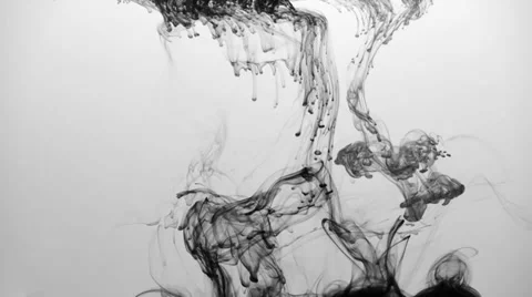 B&amp;W ink in water Stock Footage 31772453