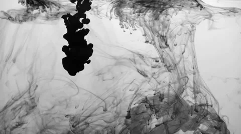 B&amp;W ink in water Stock Footage 31774216