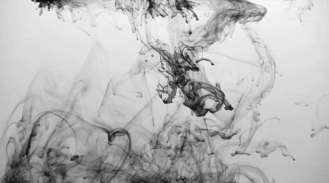 B&amp;W ink in water Stock Footage 31774812