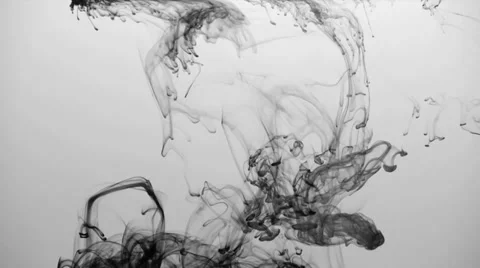 B&amp;W ink in water Stock Footage 31775247