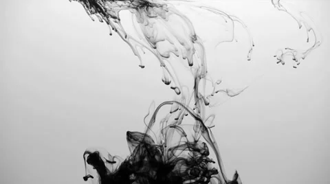 B&amp;W ink in water Stock Footage 31777267