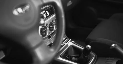 B&amp;W Inside Car Stock Photos