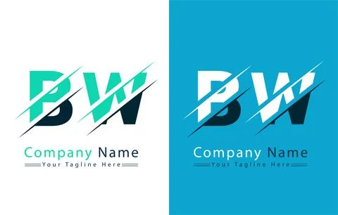 BW Letter Logo Vector Design Template Elements Illustrazione stock